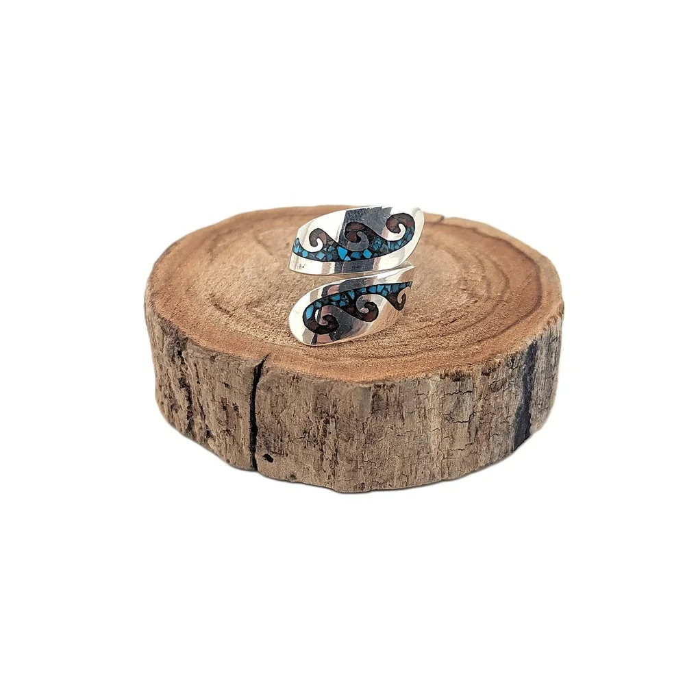 Navajo Jewelry Women's Ring‎ Handmade Native American Coil Signed sz 7**